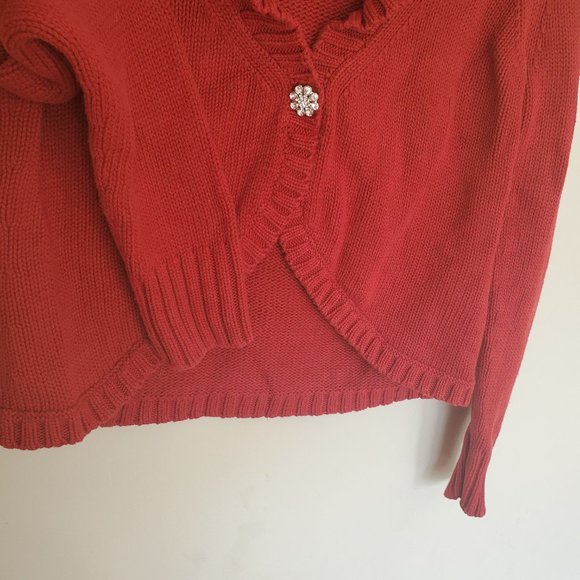 Conrad C Red shawl collar cardi sweater size Large - Picture 5 of 9